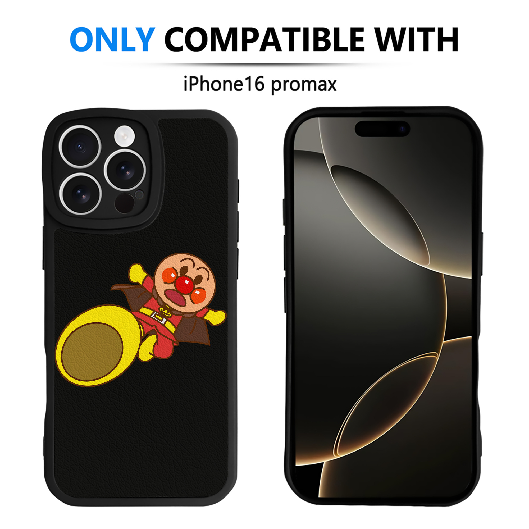 （画像用） アンパンマン Anpanman 【iPhone 16シリーズ対応】シリコンスマホケース（レザー調） 材質：シリコン